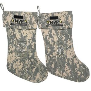 (2) MVP Most Valuable Patriot Camouflage Christmas Stockings - Size 18”